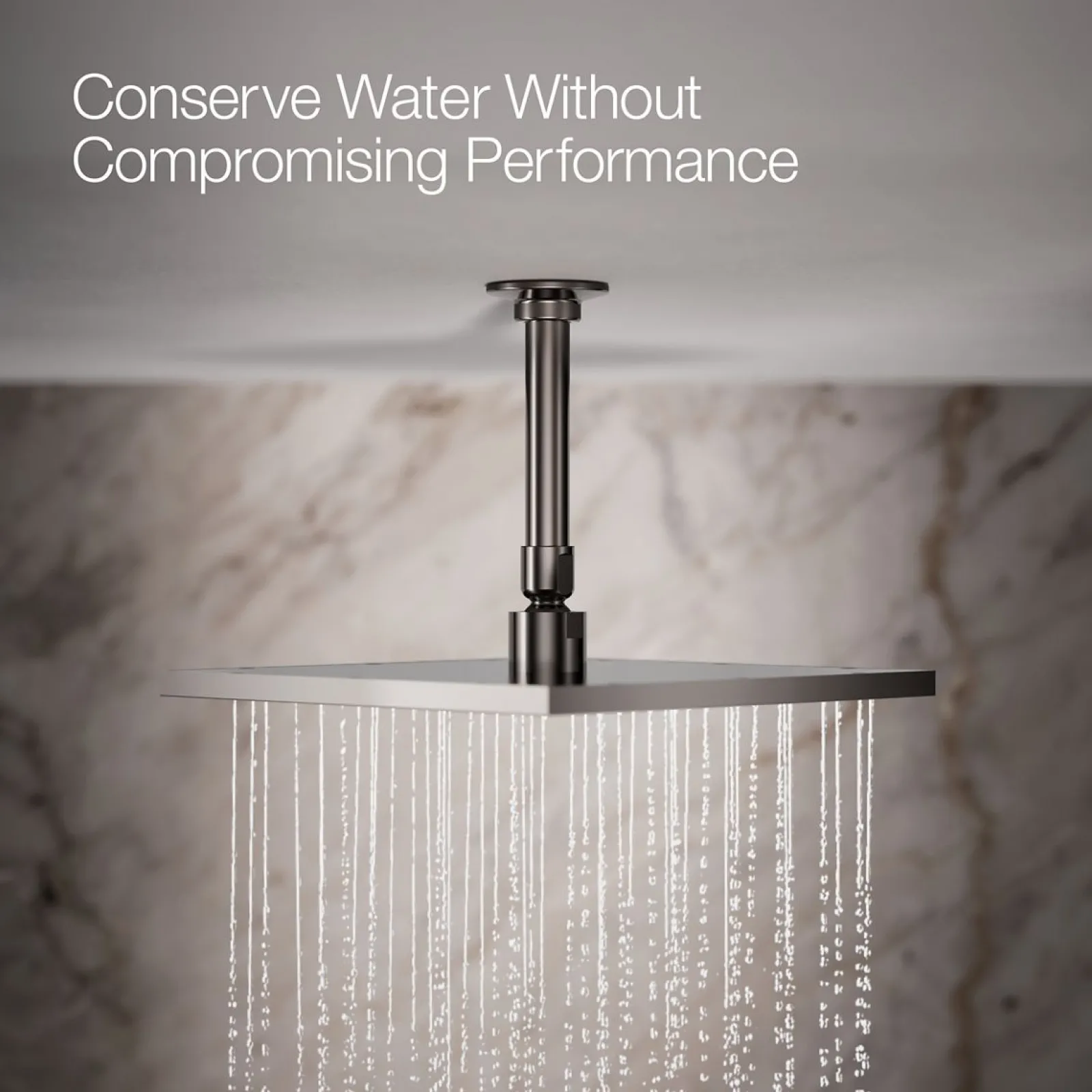 Square 10" single-function rainhead, 1.75 gpm^Kohler Hot