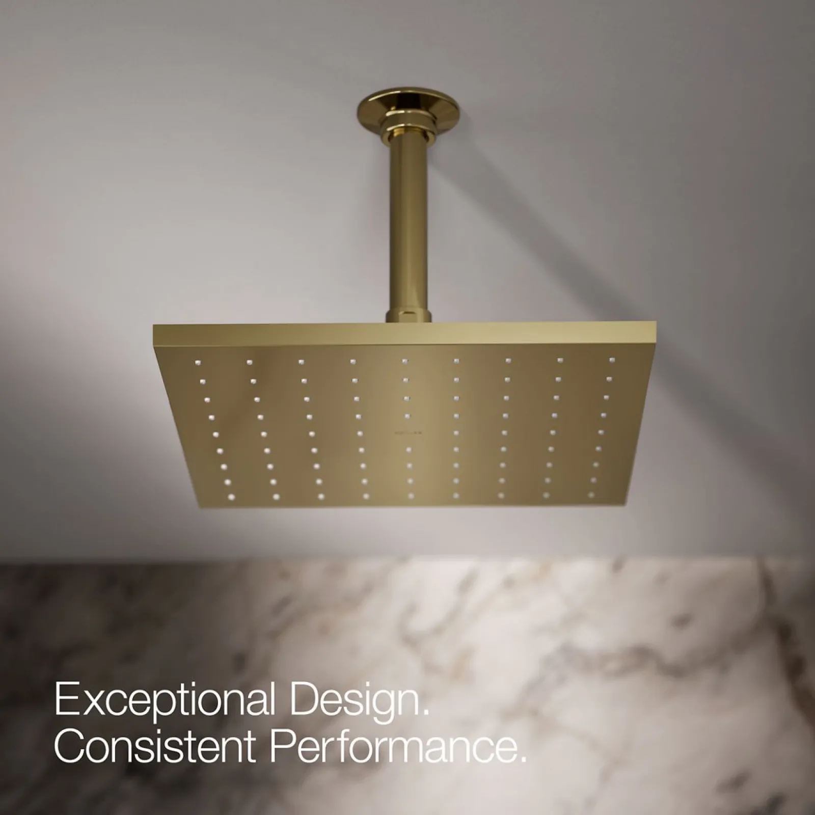 Square 10" single-function rainhead, 1.75 gpm^Kohler Hot