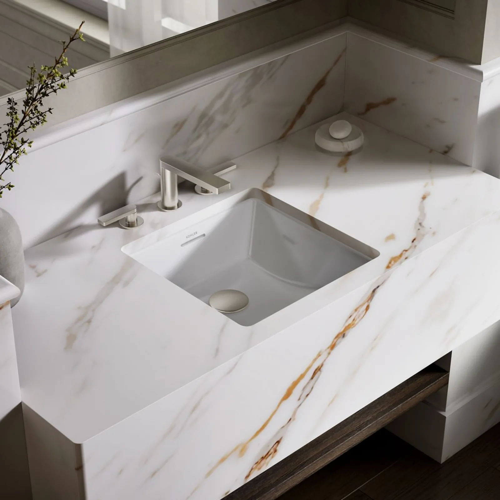 16-1/4" square undermount bathroom sink^Kohler Discount