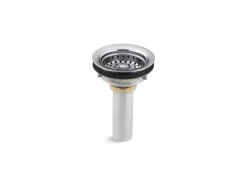 Stainless steel sink drain and strainer with tailpiece for 3-1/2" to 4" outlet^Kohler