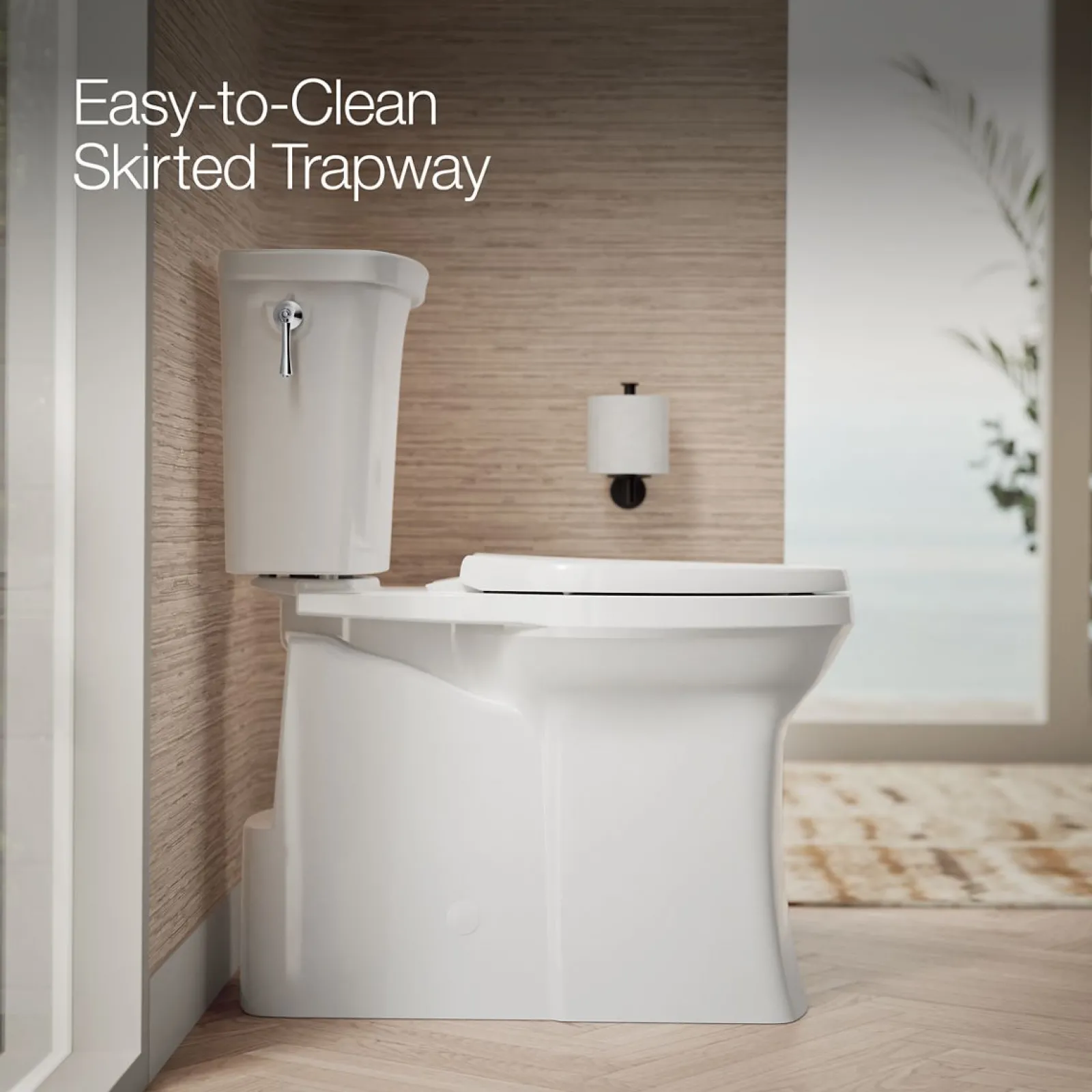 Tall ContinuousClean two-piece elongated toilet with skirted trapway, 1.28 gpf^Kohler Sale