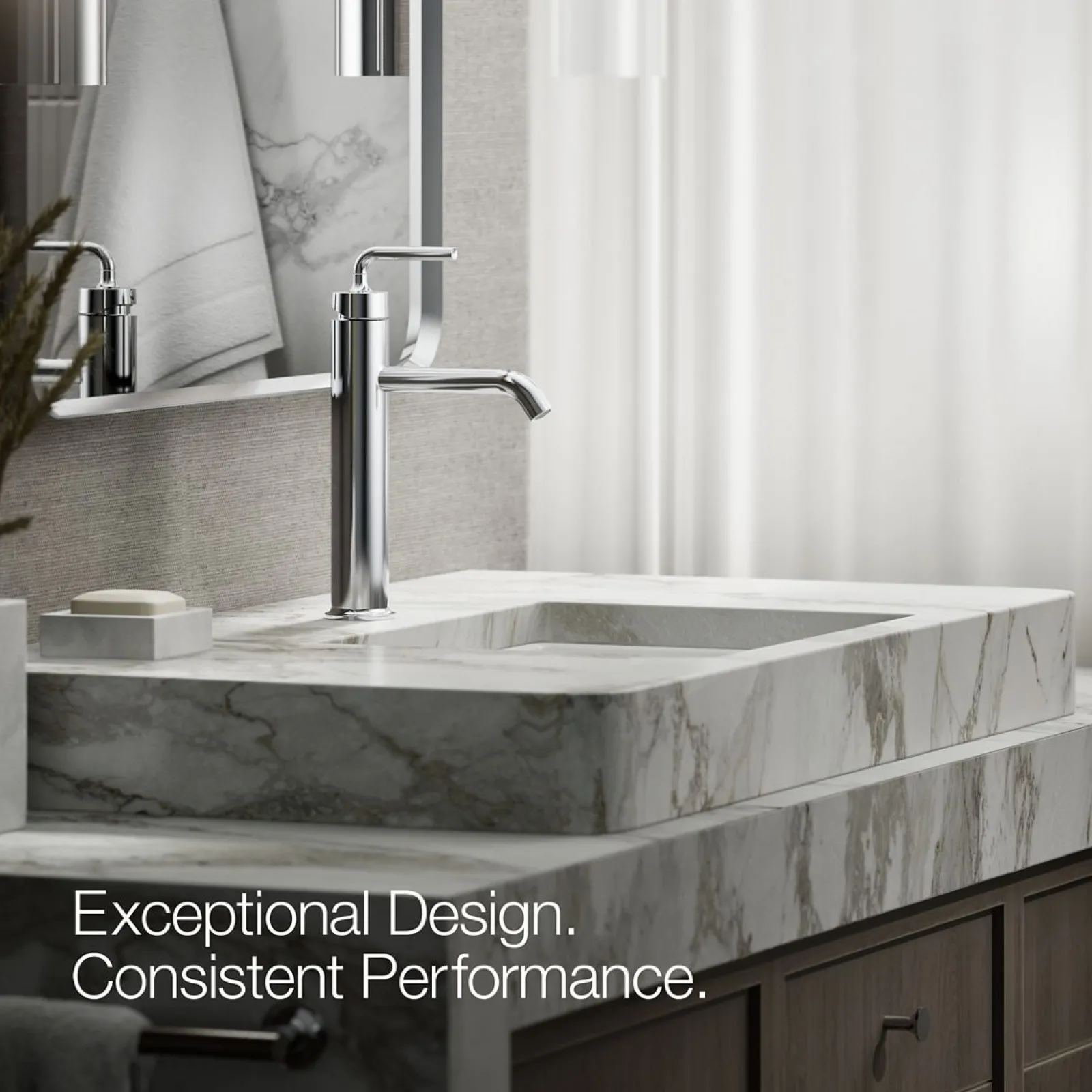Tall single-handle bathroom sink faucet with Lever handle, 1.2 gpm^Kohler Clearance