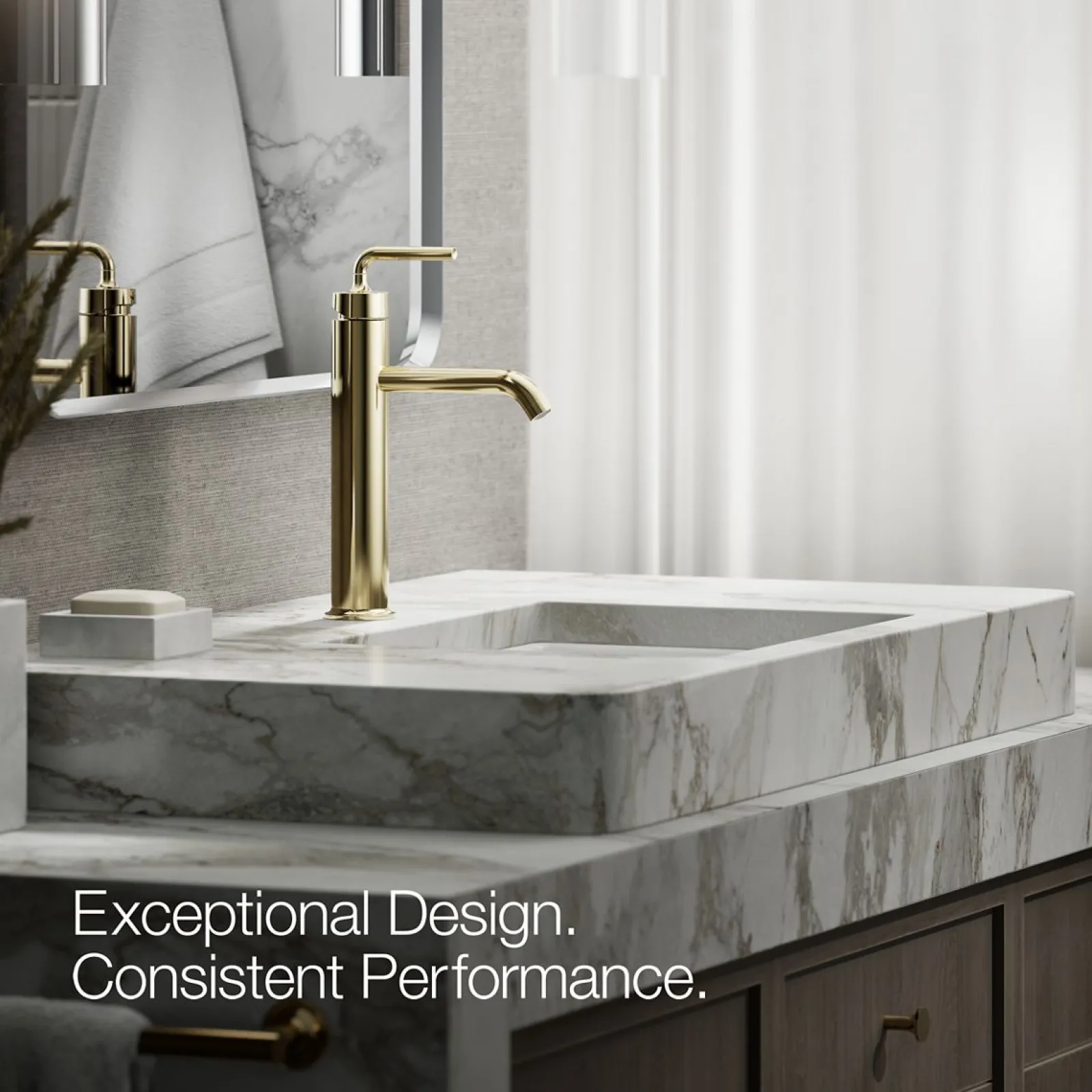 Tall single-handle bathroom sink faucet with Lever handle, 1.2 gpm^Kohler Clearance