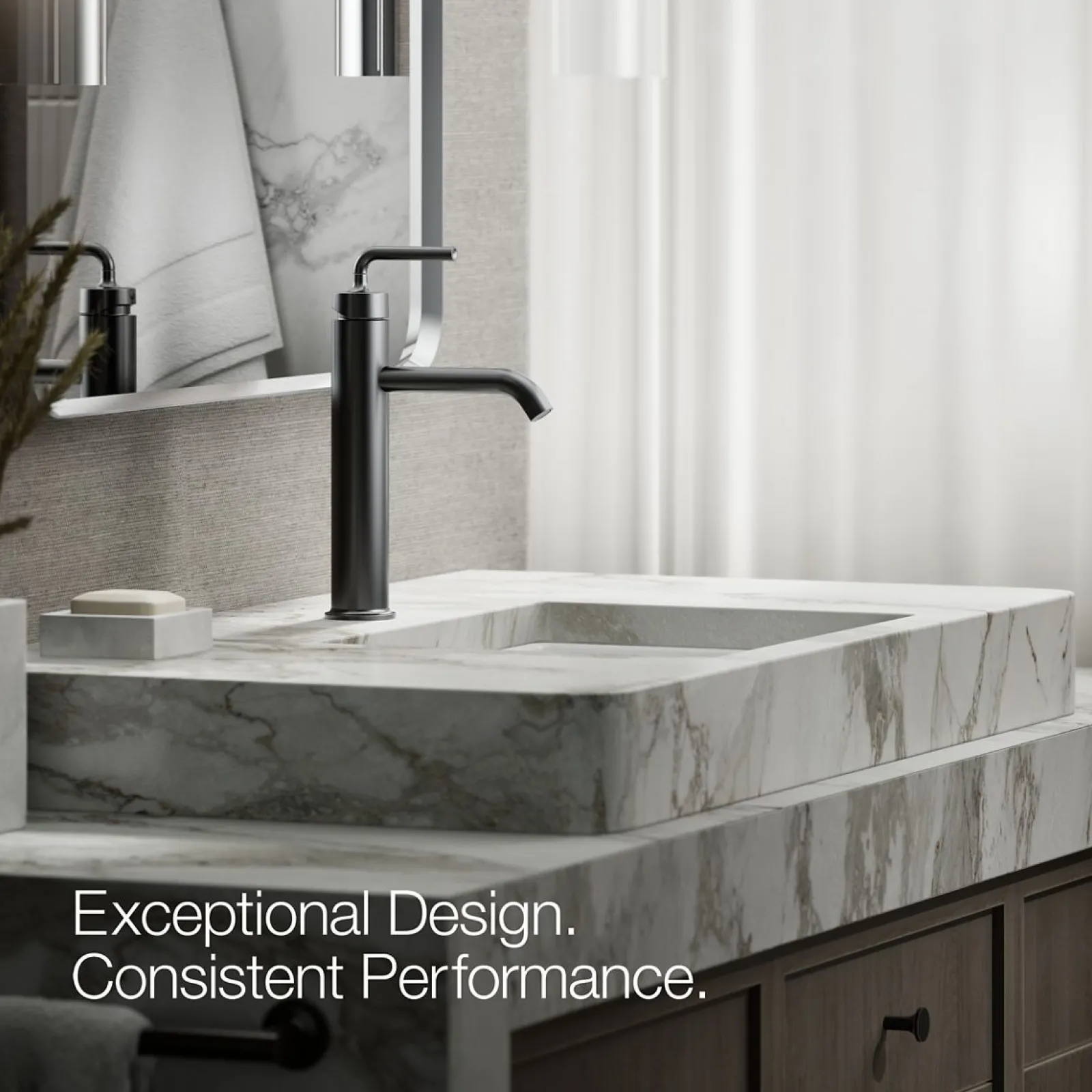 Tall single-handle bathroom sink faucet with Lever handle, 1.2 gpm^Kohler Clearance