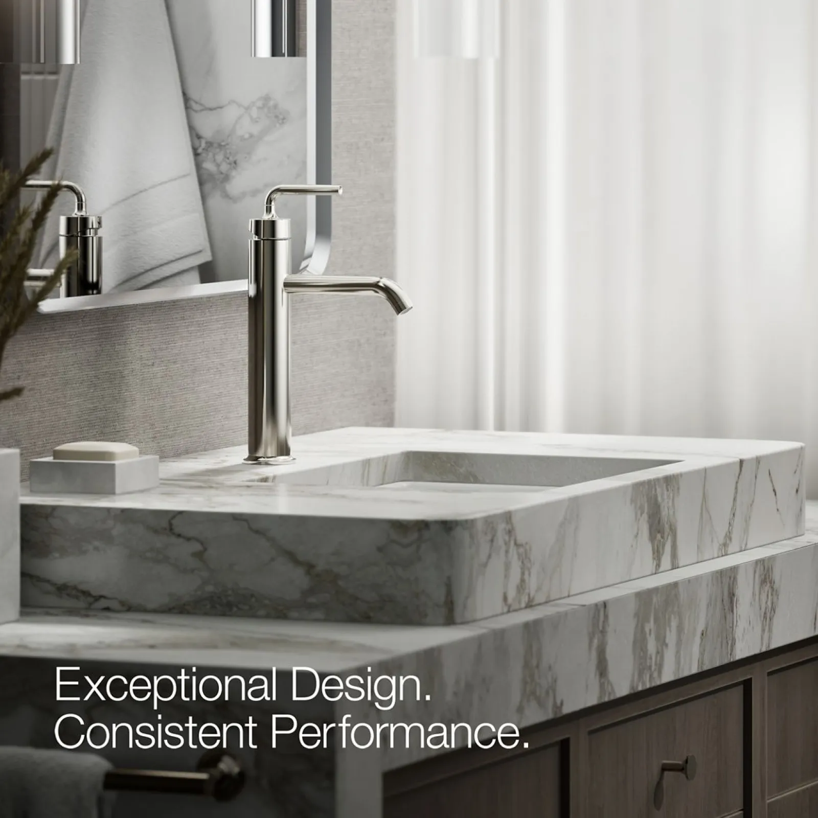 Tall single-handle bathroom sink faucet with Lever handle, 1.2 gpm^Kohler Clearance