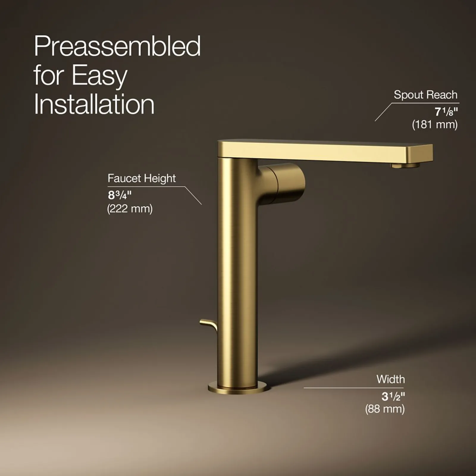 Tall single-handle bathroom sink faucet with Cylindrical handle, 1.2 gpm^Kohler Discount