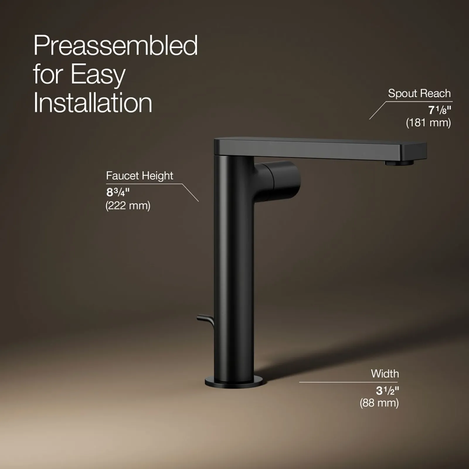Tall single-handle bathroom sink faucet with Cylindrical handle, 1.2 gpm^Kohler Discount