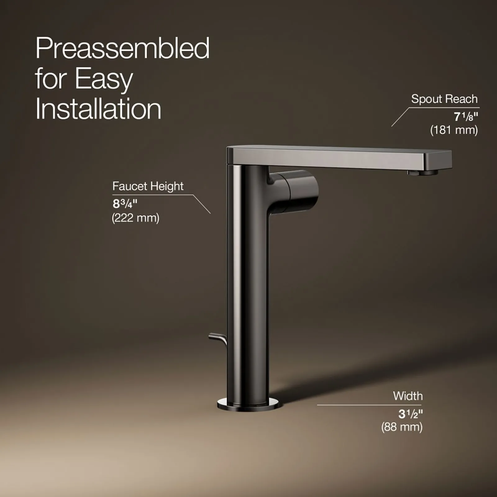 Tall single-handle bathroom sink faucet with Cylindrical handle, 1.2 gpm^Kohler Discount