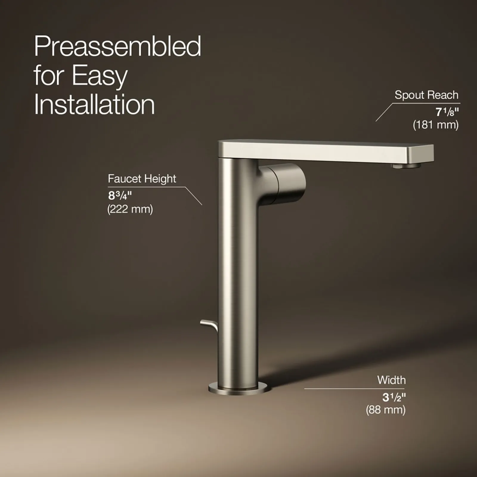 Tall single-handle bathroom sink faucet with Cylindrical handle, 1.2 gpm^Kohler Discount