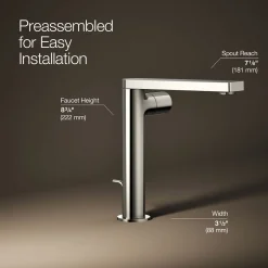 Tall single-handle bathroom sink faucet with Cylindrical handle, 1.2 gpm^Kohler Discount
