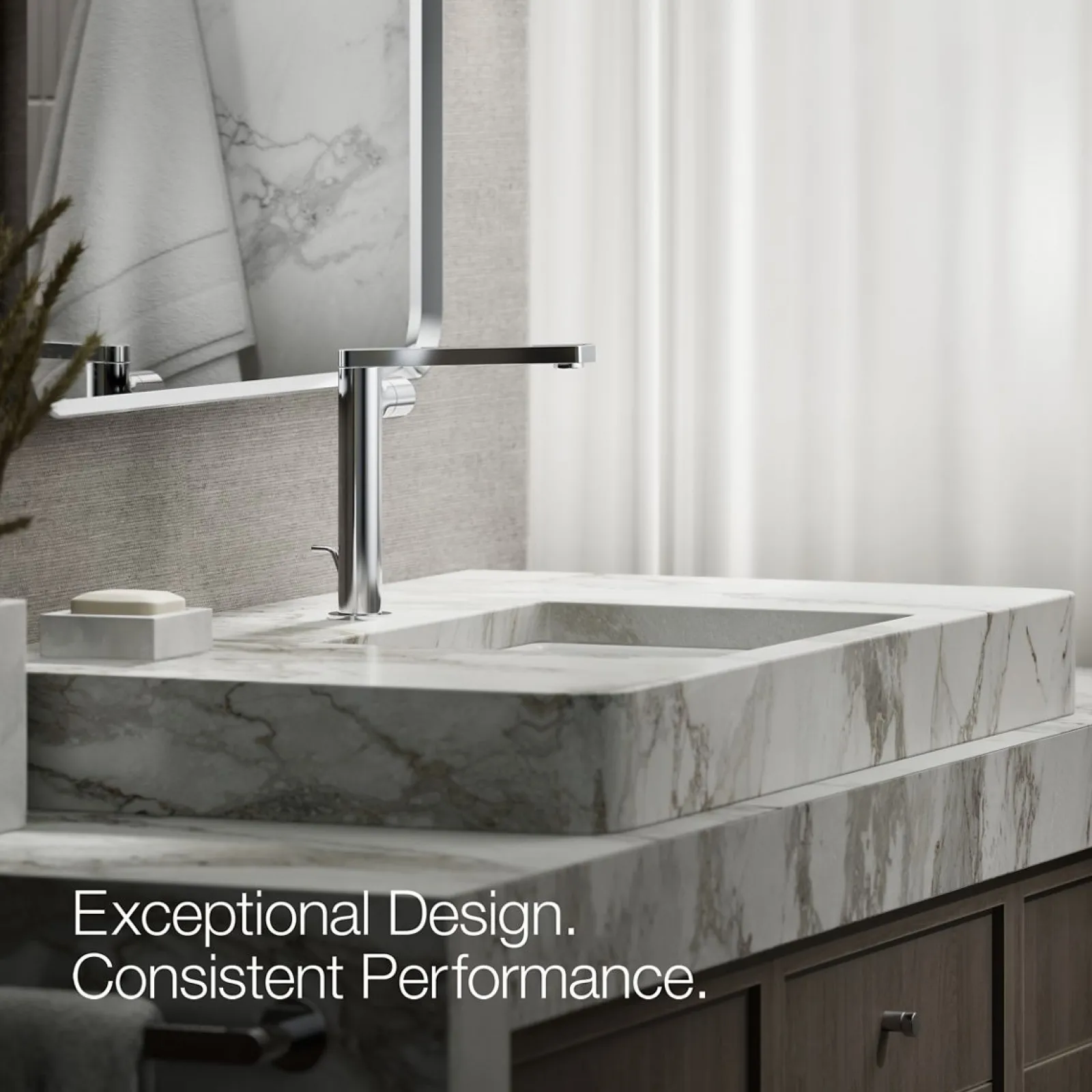 Tall single-handle bathroom sink faucet with Cylindrical handle, 1.2 gpm^Kohler Discount