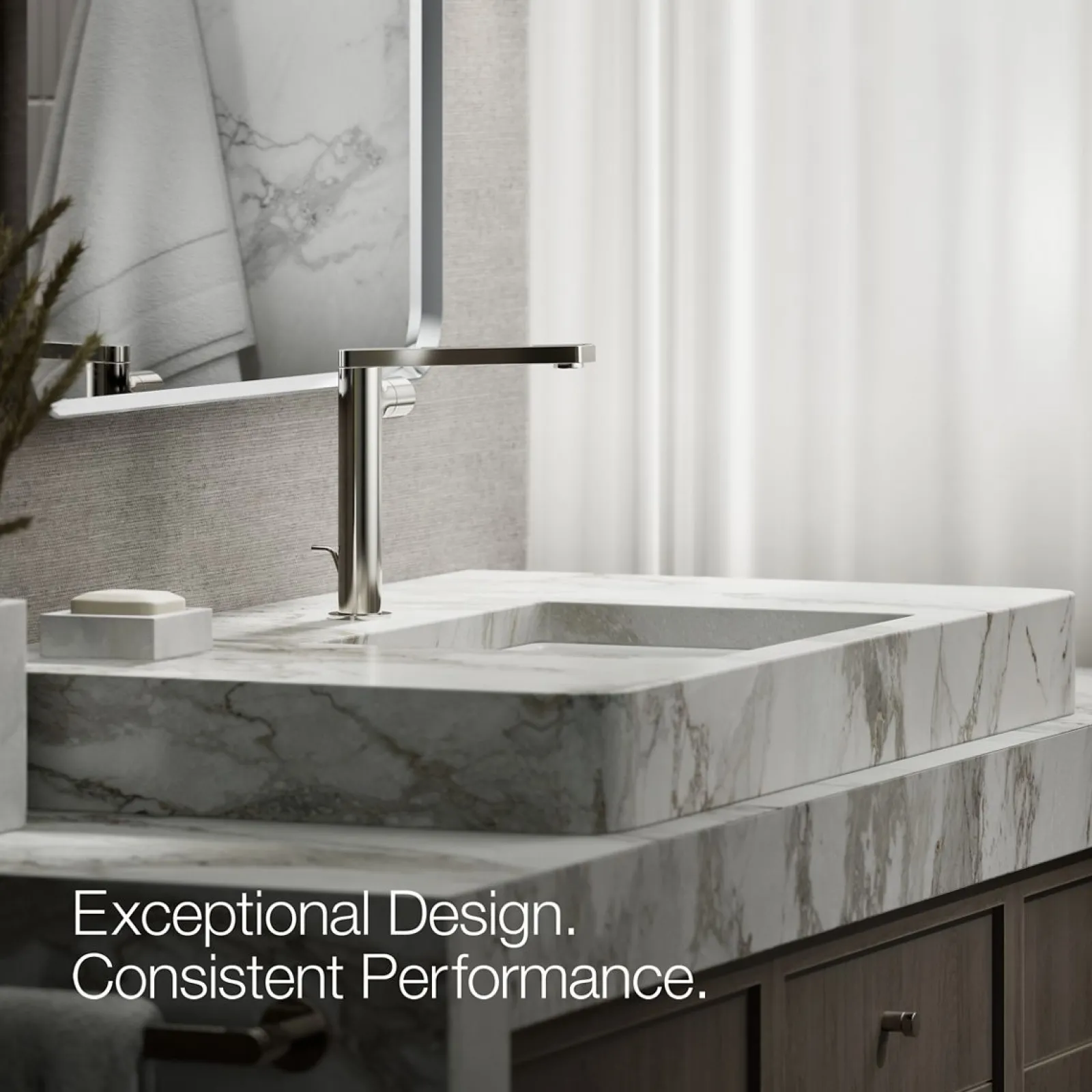 Tall single-handle bathroom sink faucet with Cylindrical handle, 1.2 gpm^Kohler Discount
