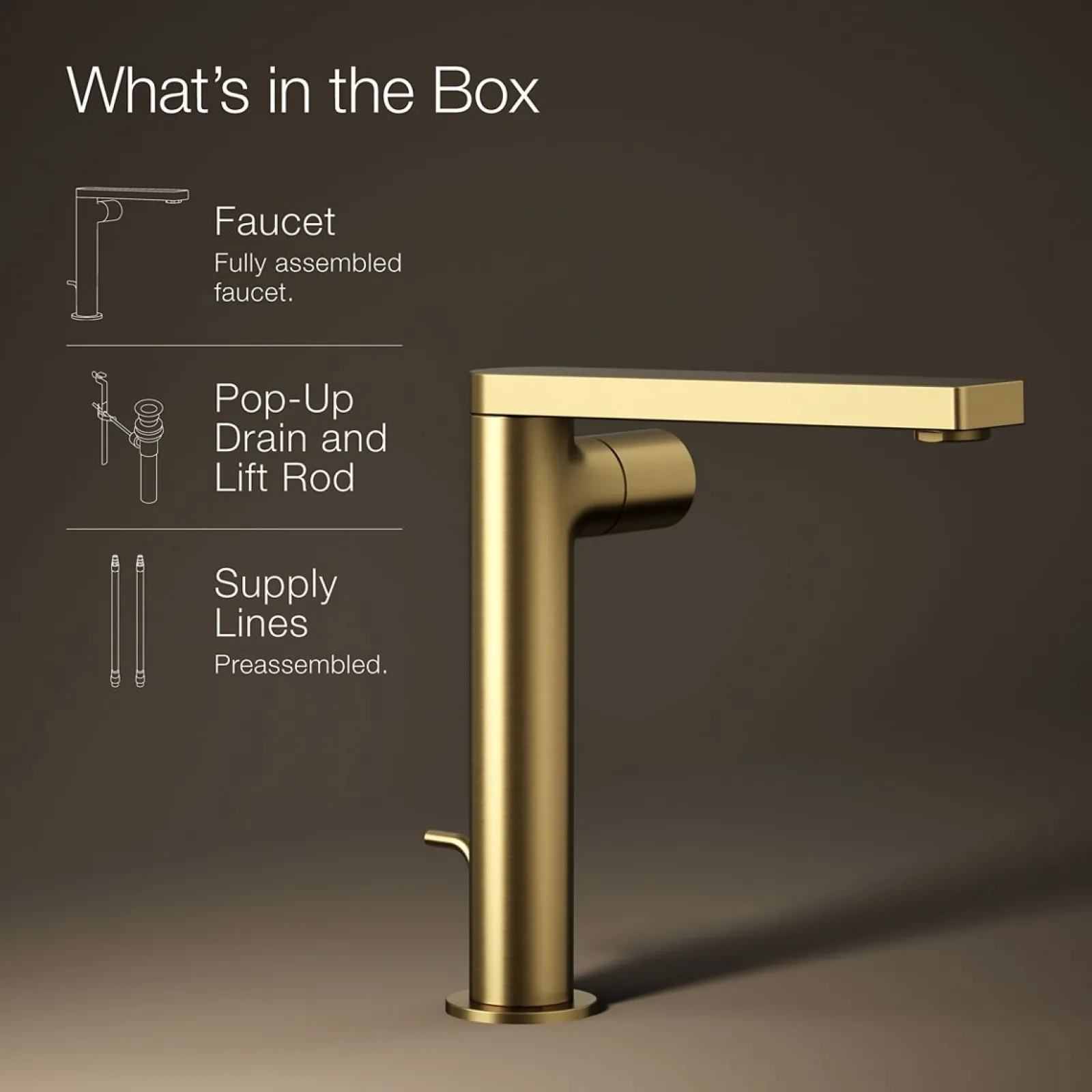 Tall single-handle bathroom sink faucet with Cylindrical handle, 1.2 gpm^Kohler Discount