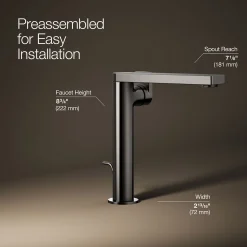 Tall single-handle bathroom sink faucet with Lever handle, 1.2 gpm^Kohler