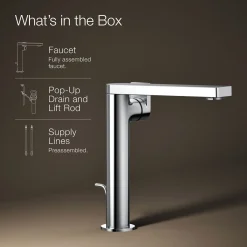 Tall single-handle bathroom sink faucet with Lever handle, 1.2 gpm^Kohler