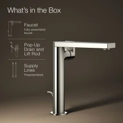 Tall single-handle bathroom sink faucet with Lever handle, 1.2 gpm^Kohler