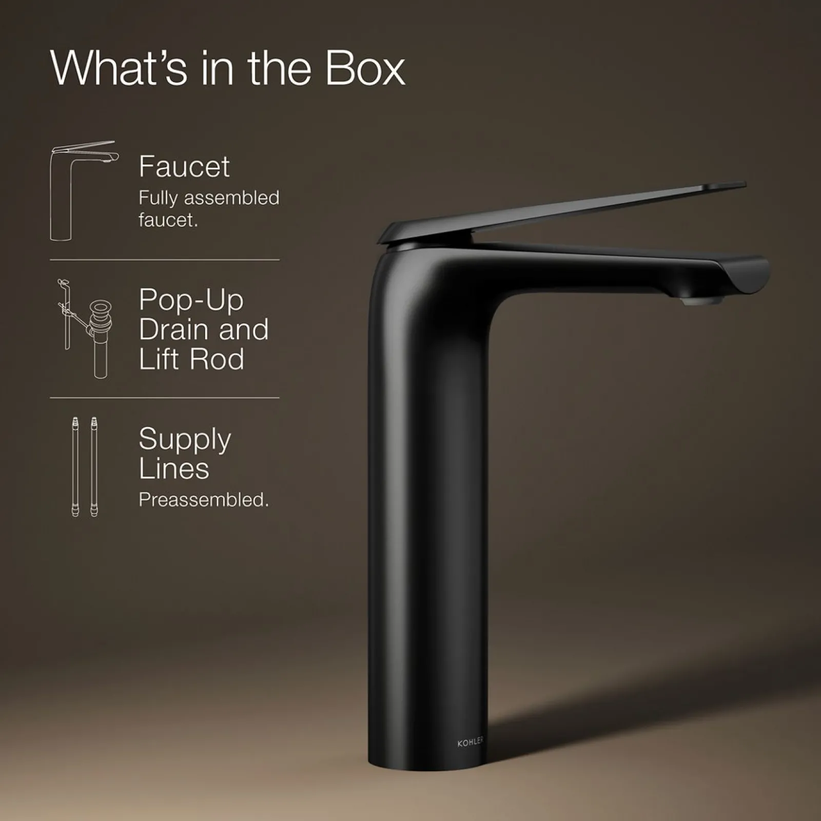Tall single-handle bathroom sink faucet, 1.2 gpm^Kohler New