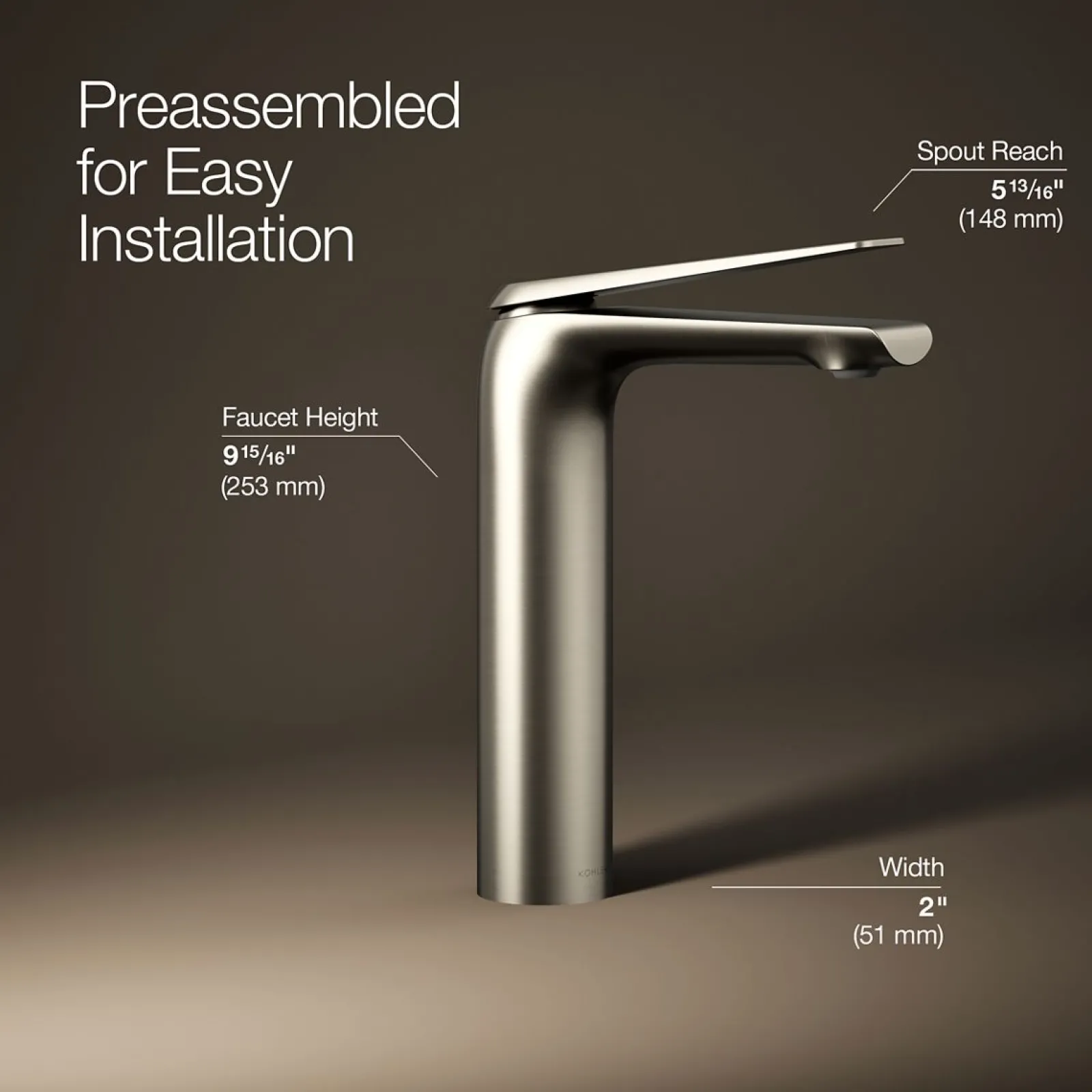 Tall single-handle bathroom sink faucet, 1.2 gpm^Kohler New