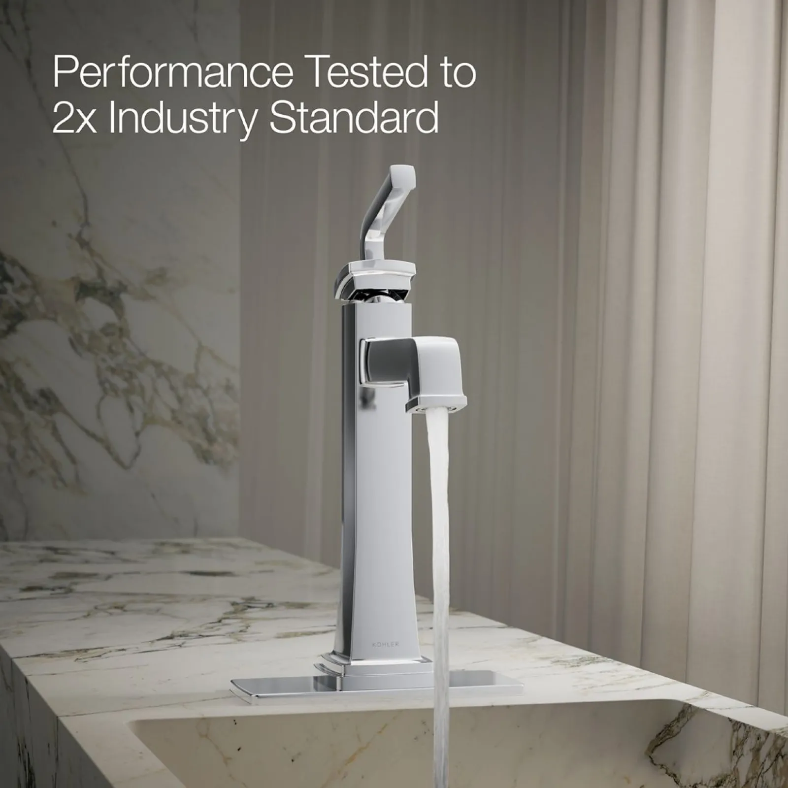 Tall single-handle bathroom sink faucet, 1.2 gpm^Kohler Hot
