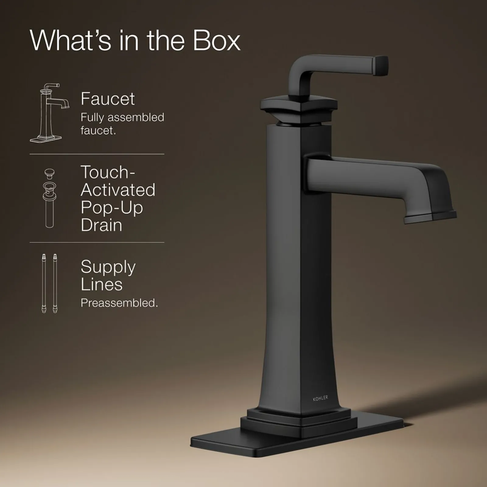 Tall single-handle bathroom sink faucet, 1.2 gpm^Kohler Hot