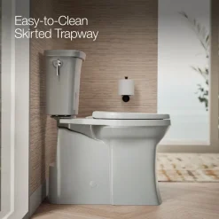 Tall two-piece elongated toilet with skirted trapway, 1.28 gpf^Kohler Hot