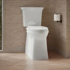 Tall two-piece elongated toilet with skirted trapway, 1.28 gpf^Kohler Hot