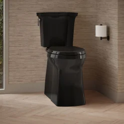 Tall two-piece elongated toilet with skirted trapway, 1.28 gpf^Kohler Hot