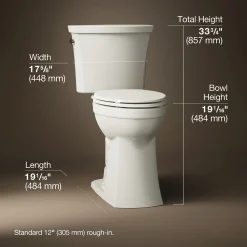 Tall two-piece elongated toilet, 1.28 gpf^Kohler Clearance