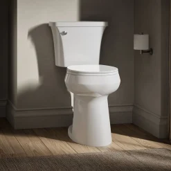 Tall two-piece round-front toilet, 1.28 gpf^Kohler