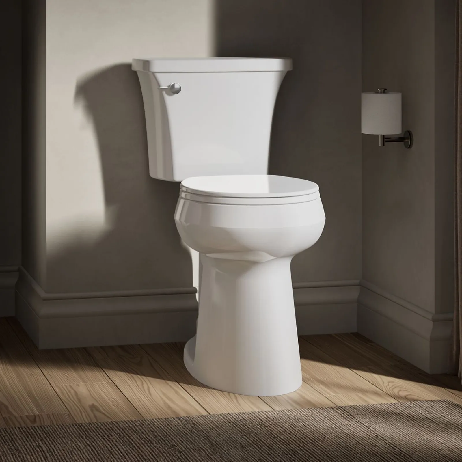 Tall two-piece round-front toilet, 1.28 gpf^Kohler