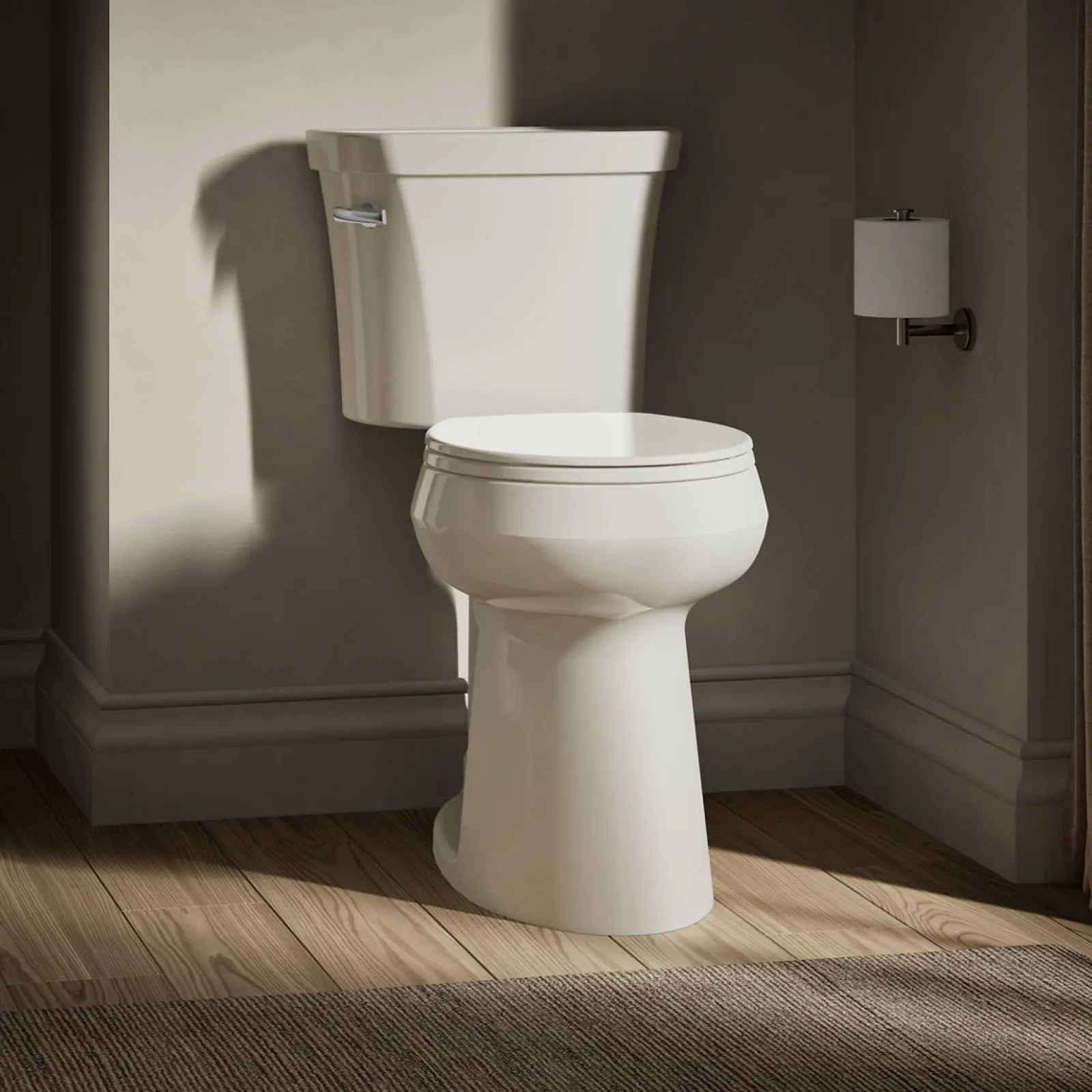 Tall two-piece round-front toilet, 1.28 gpf^Kohler