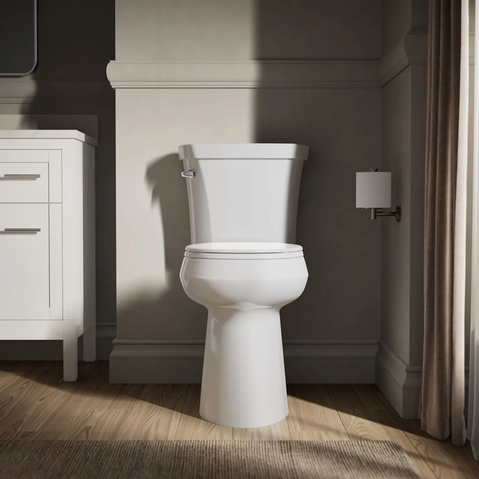Tall two-piece round-front toilet, 1.6 gpf^Kohler
