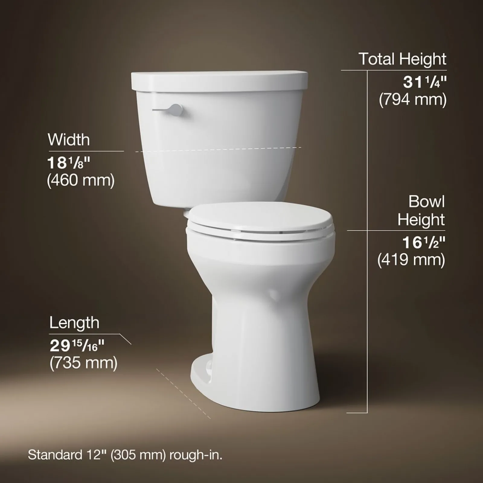 The Complete Solution® two-piece elongated toilet, 1.28 gpf^Kohler Sale