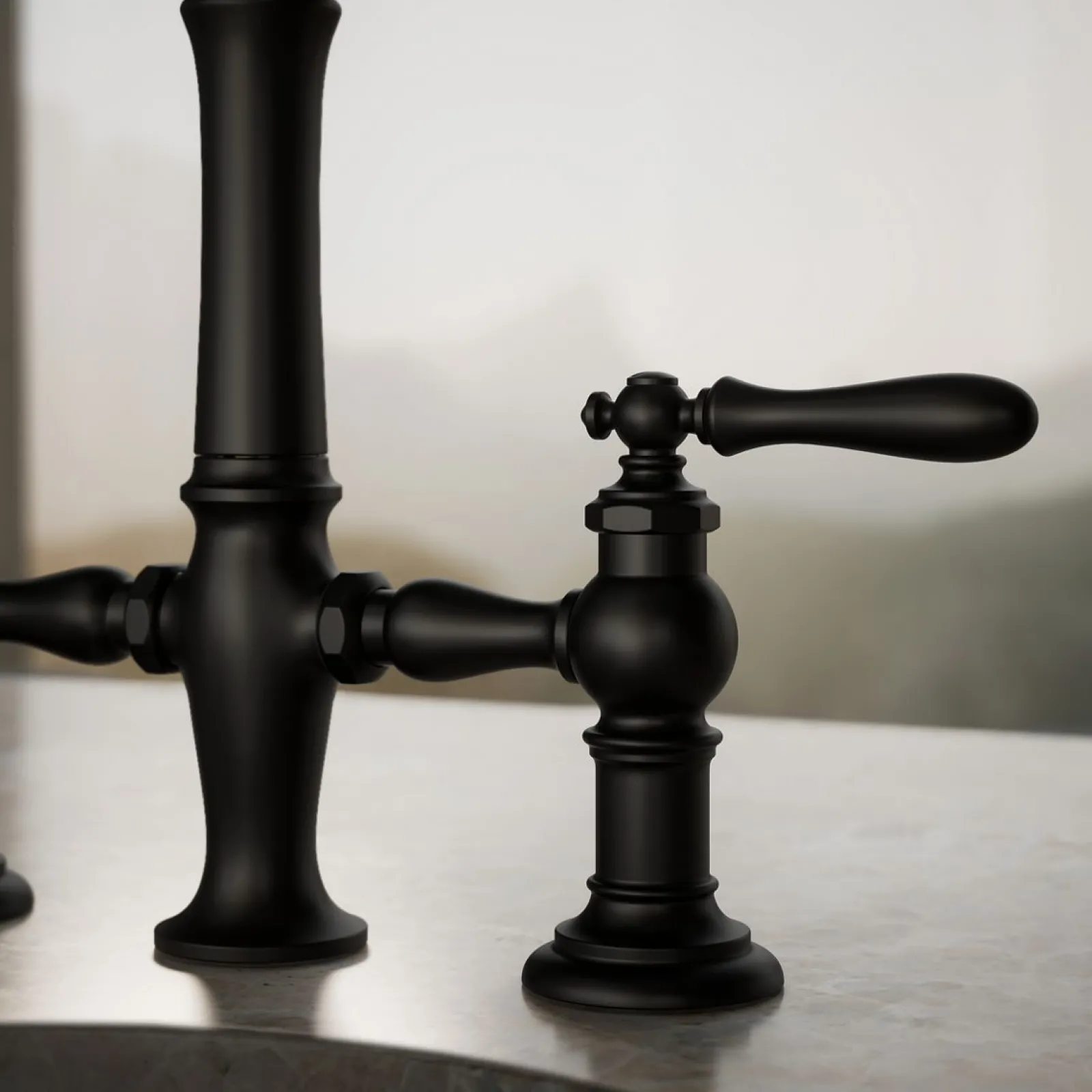 Three-hole bridge bar sink faucet with side sprayer^Kohler Outlet