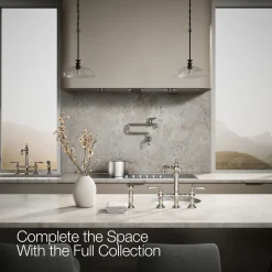 Three-hole bridge bar sink faucet with side sprayer^Kohler Outlet