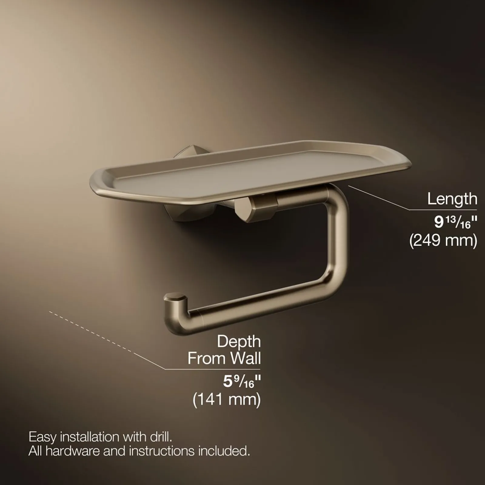 Toilet paper holder with tray^Kohler Discount