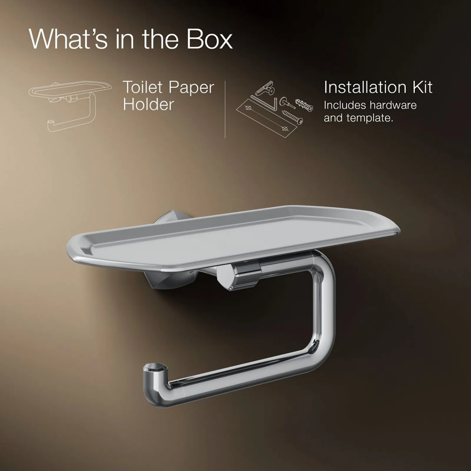 Toilet paper holder with tray^Kohler Discount