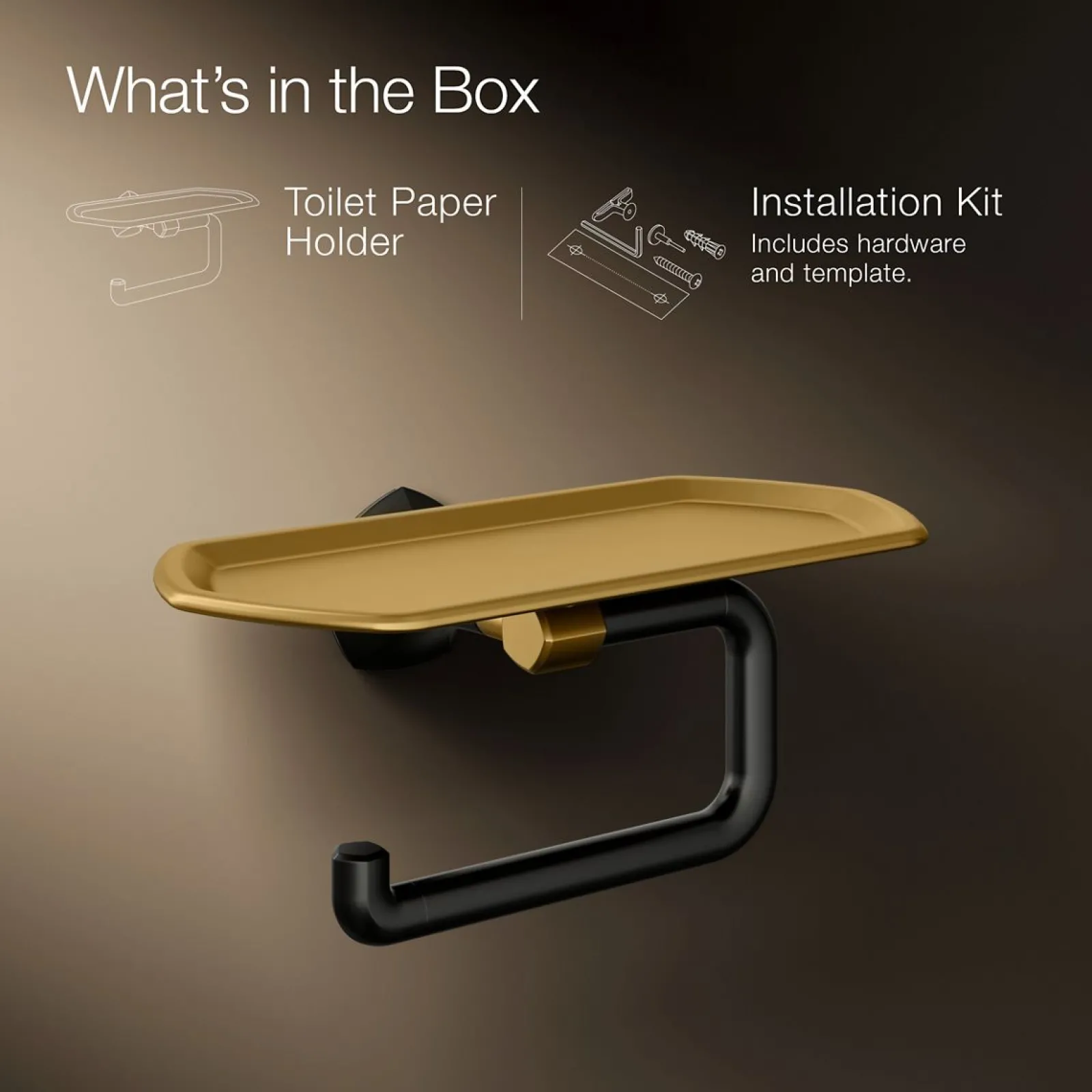 Toilet paper holder with tray^Kohler Discount