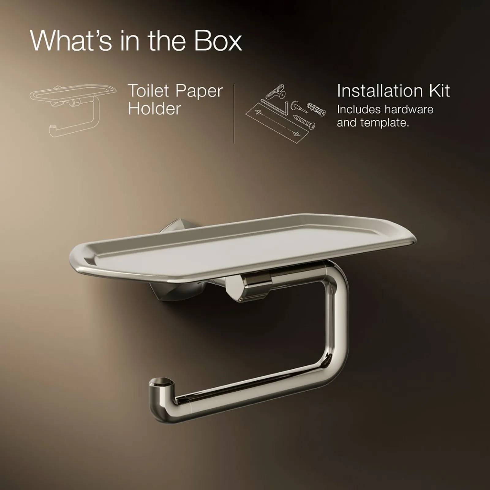 Toilet paper holder with tray^Kohler Discount