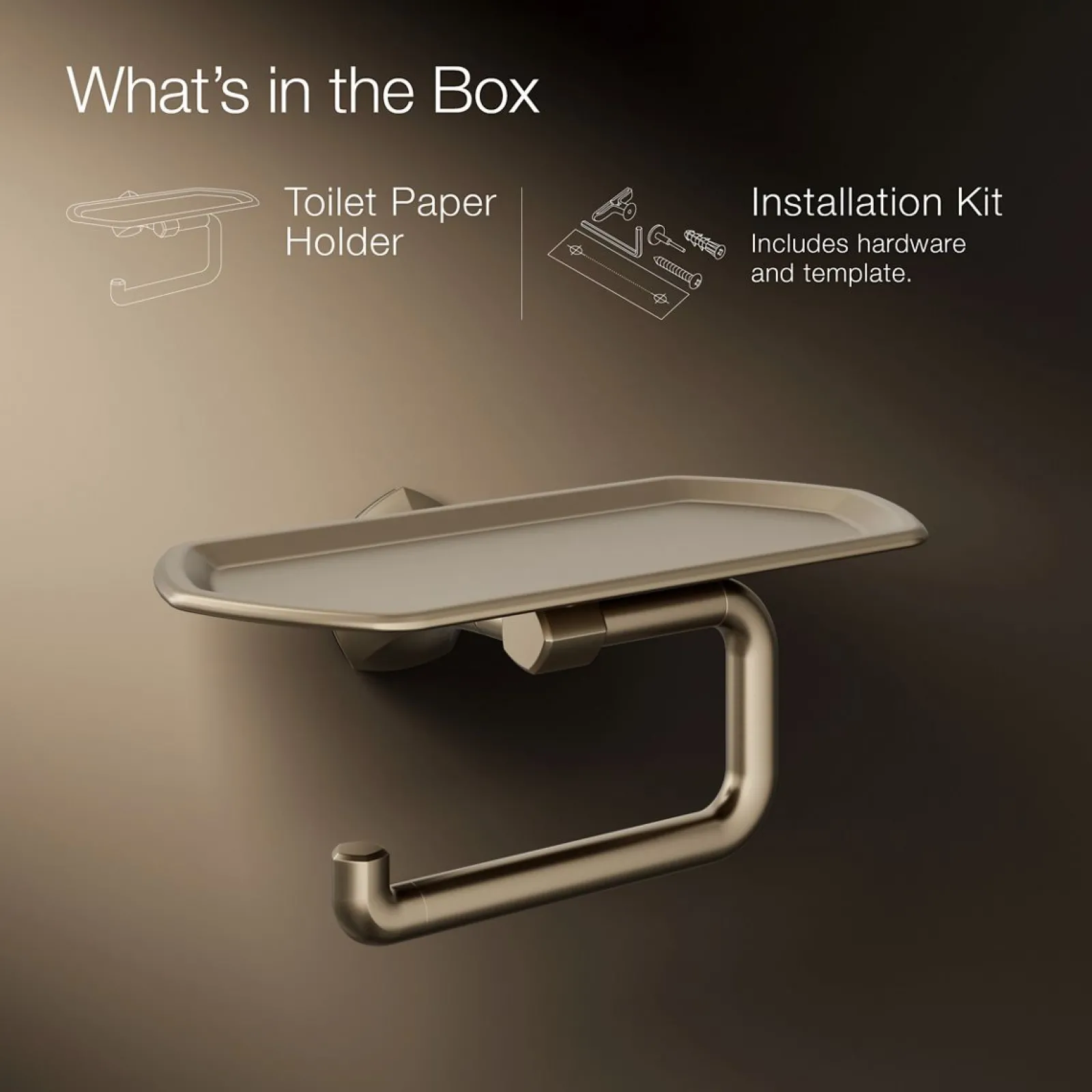 Toilet paper holder with tray^Kohler Discount