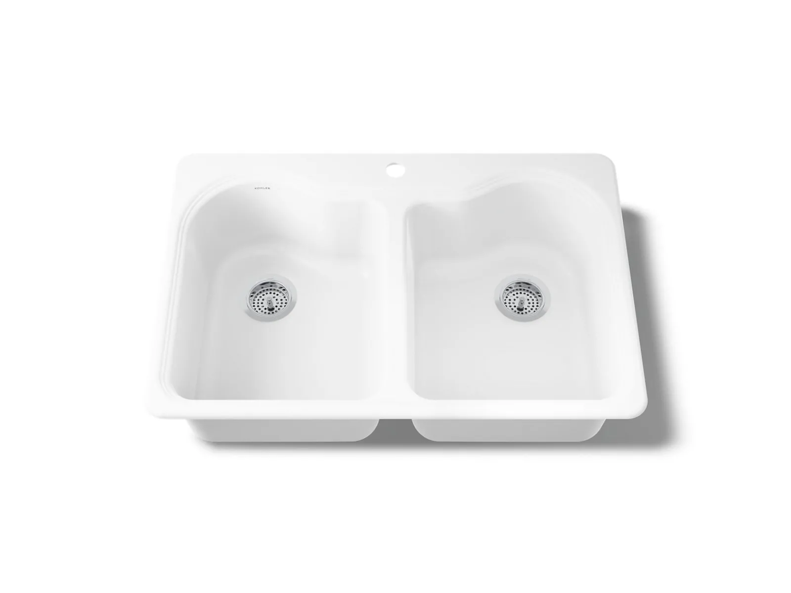 33" top-mount double-bowl kitchen sink^Kohler New