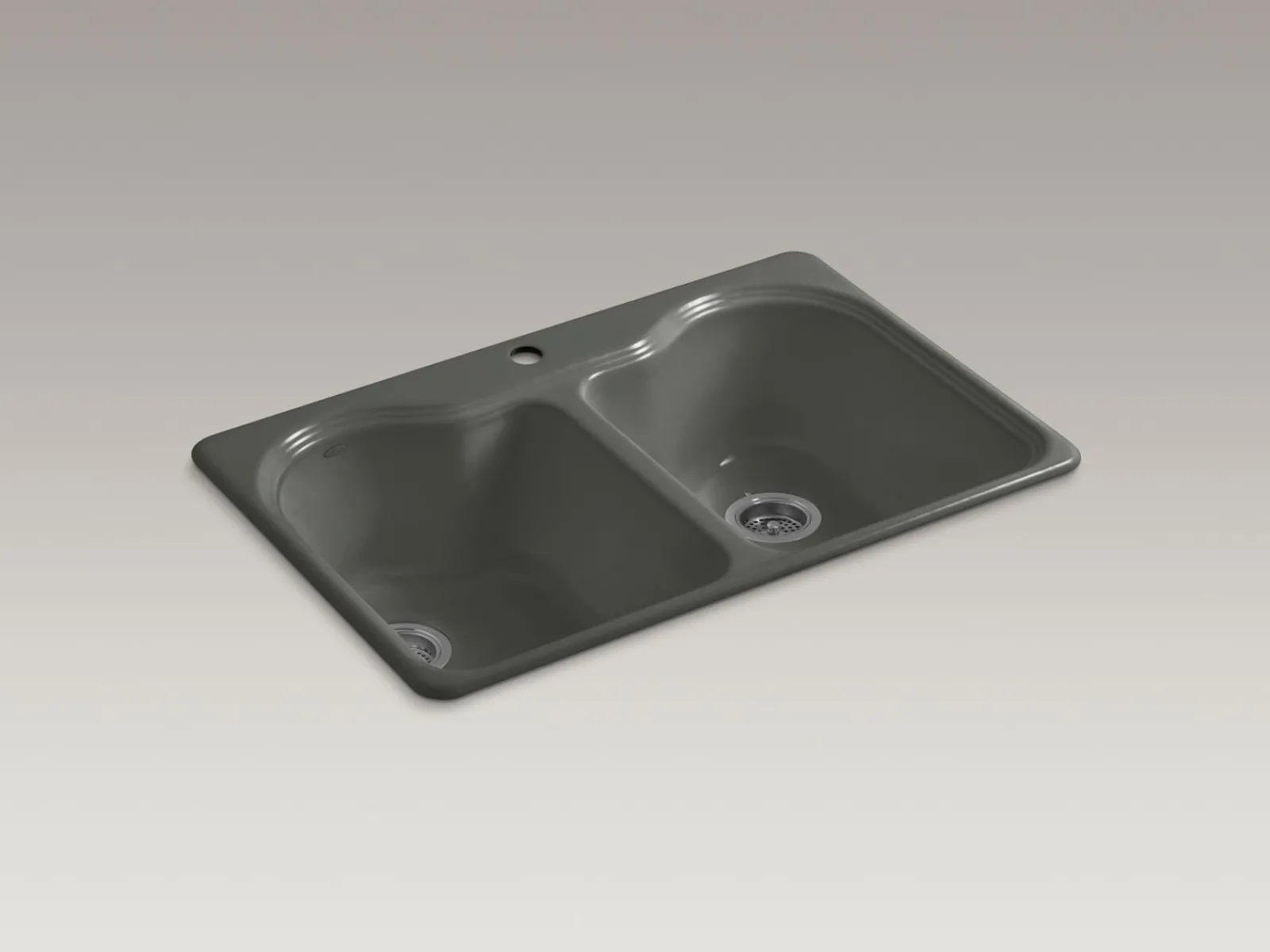 33" top-mount double-bowl kitchen sink^Kohler New