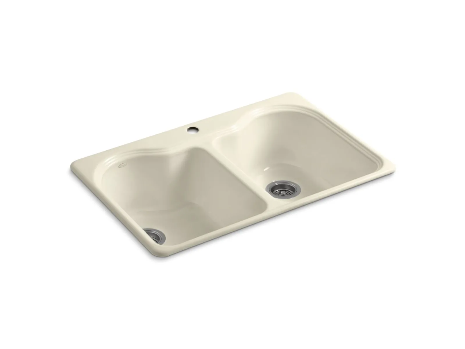 33" top-mount double-bowl kitchen sink^Kohler New
