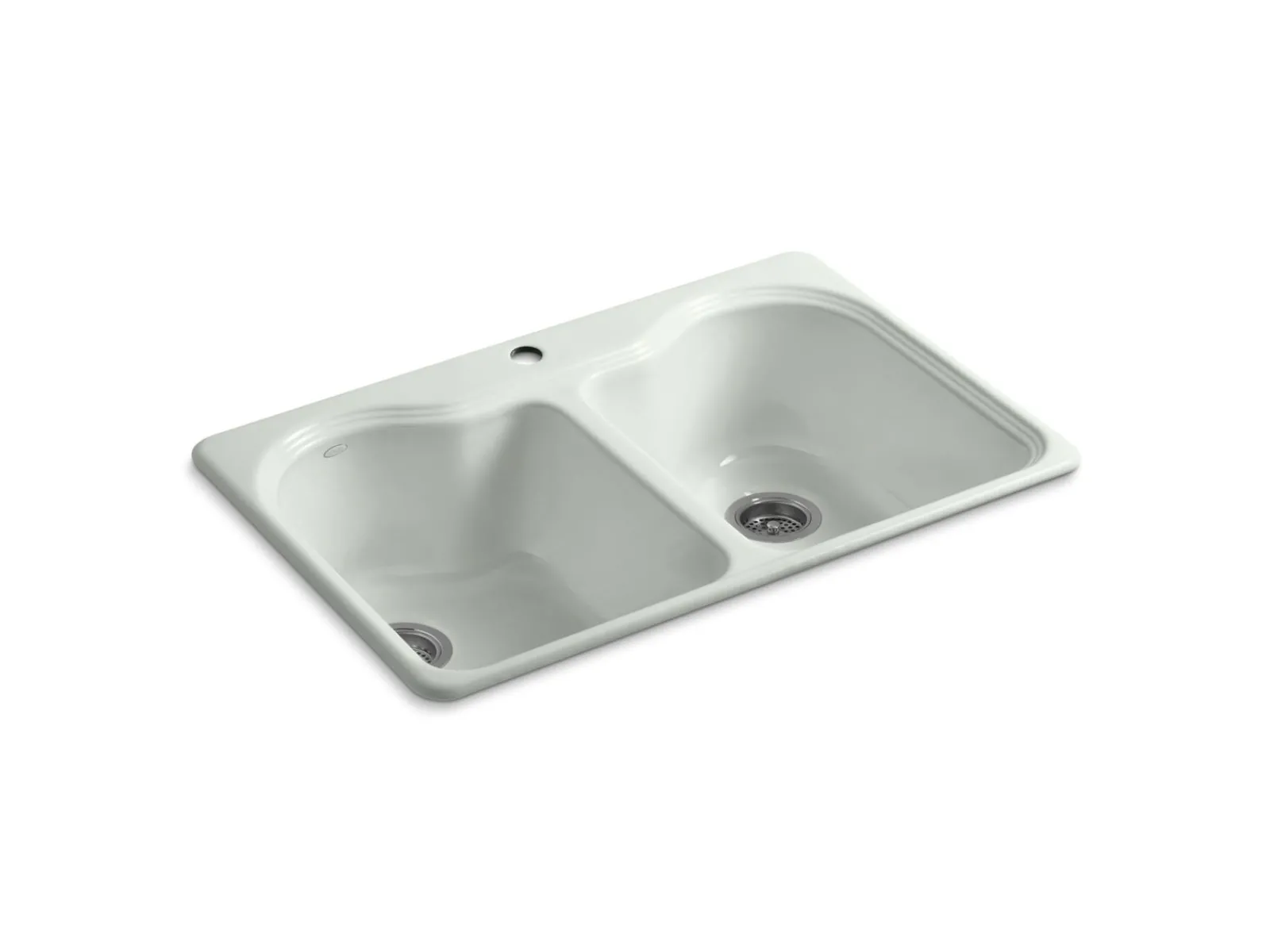 33" top-mount double-bowl kitchen sink^Kohler New