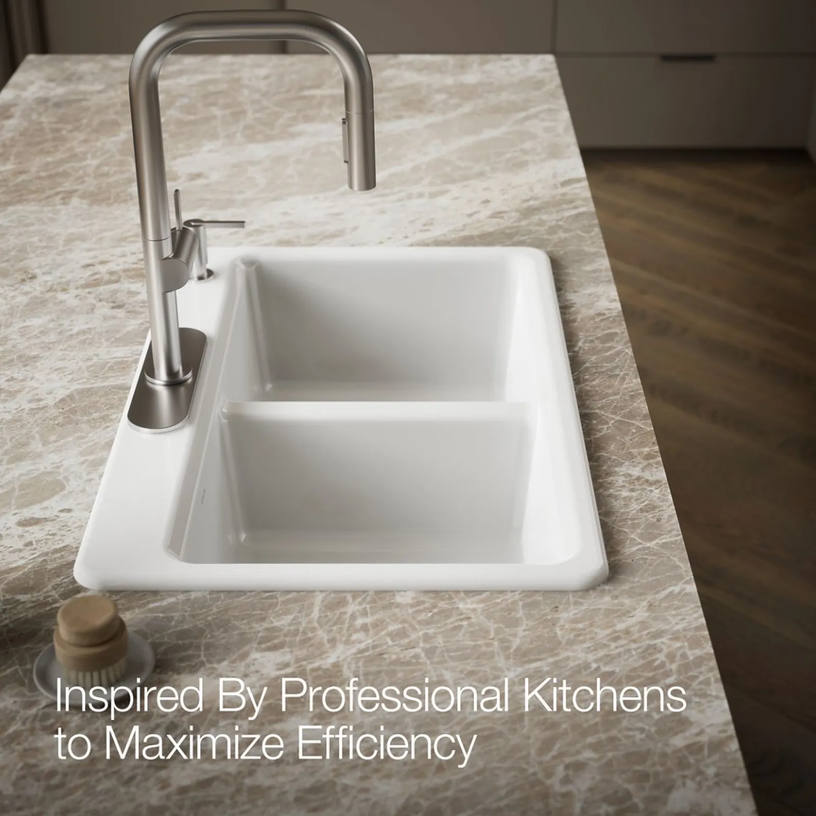 33" top-mount double-bowl kitchen sink^Kohler Clearance