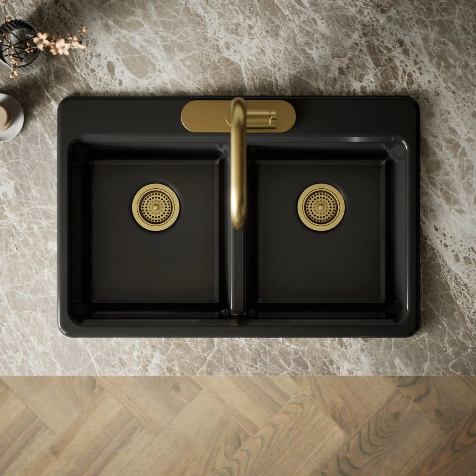 33" top-mount double-bowl kitchen sink^Kohler
