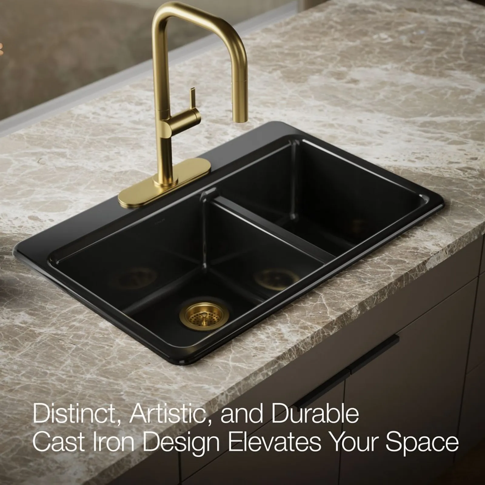 33" top-mount double-bowl kitchen sink^Kohler Outlet