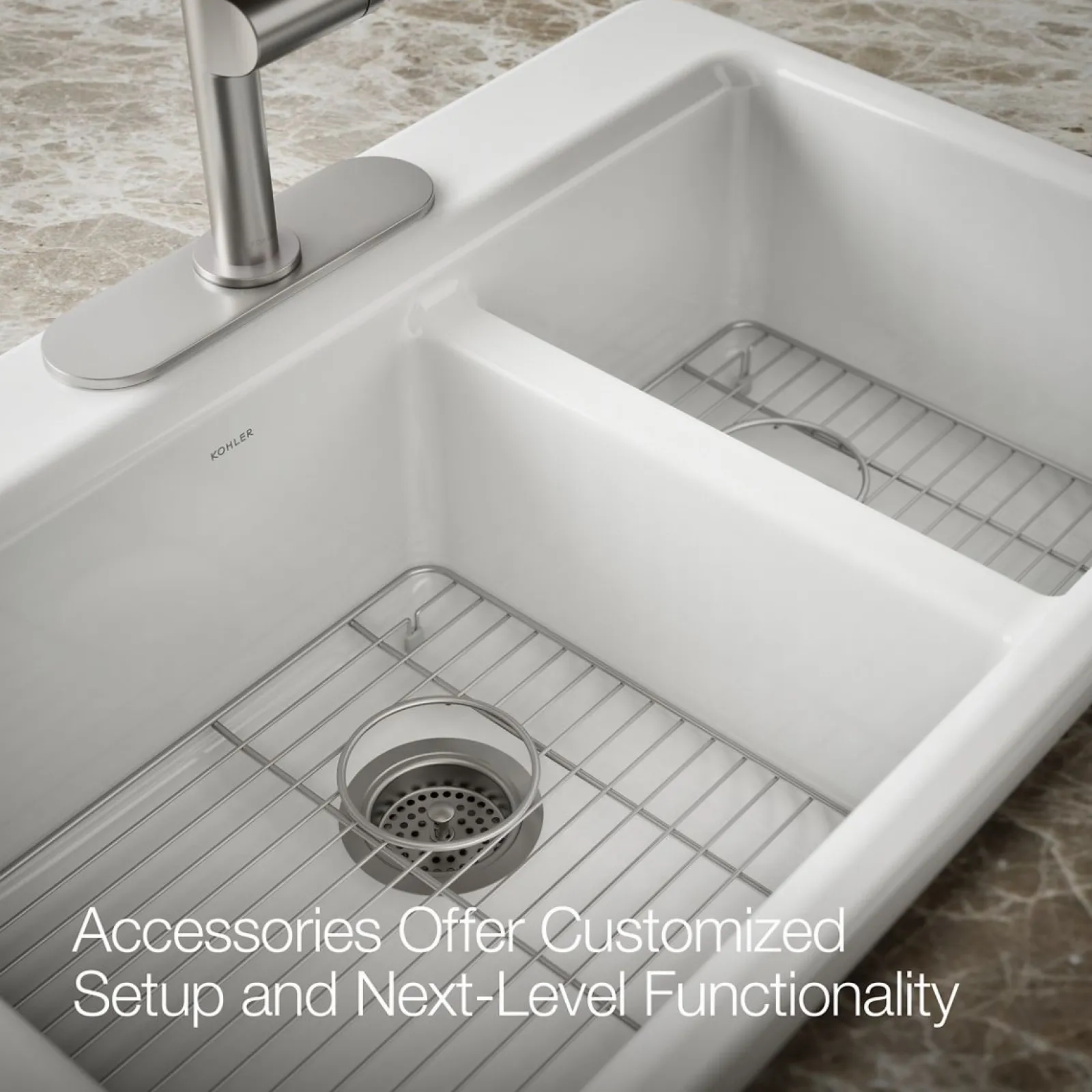 33" top-mount double-bowl kitchen sink^Kohler Outlet