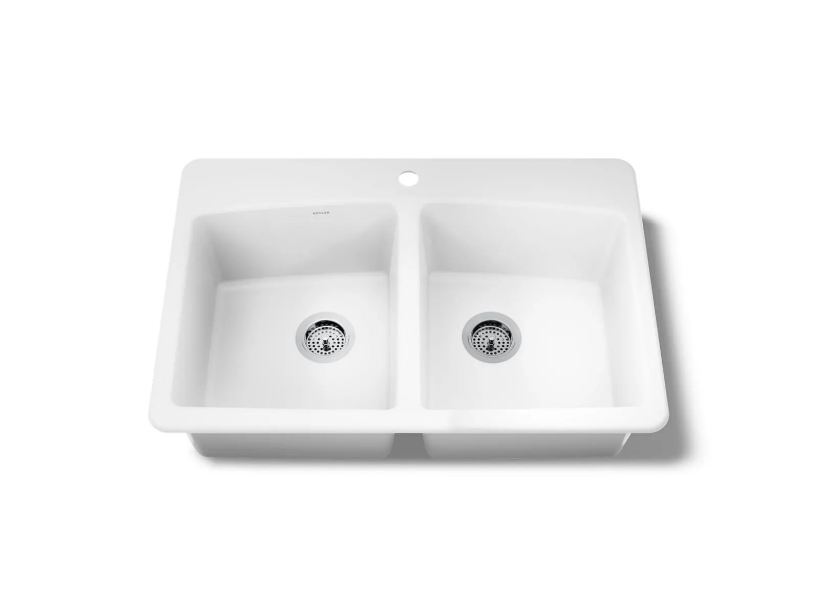 33" top-mount double-bowl kitchen sink^Kohler New