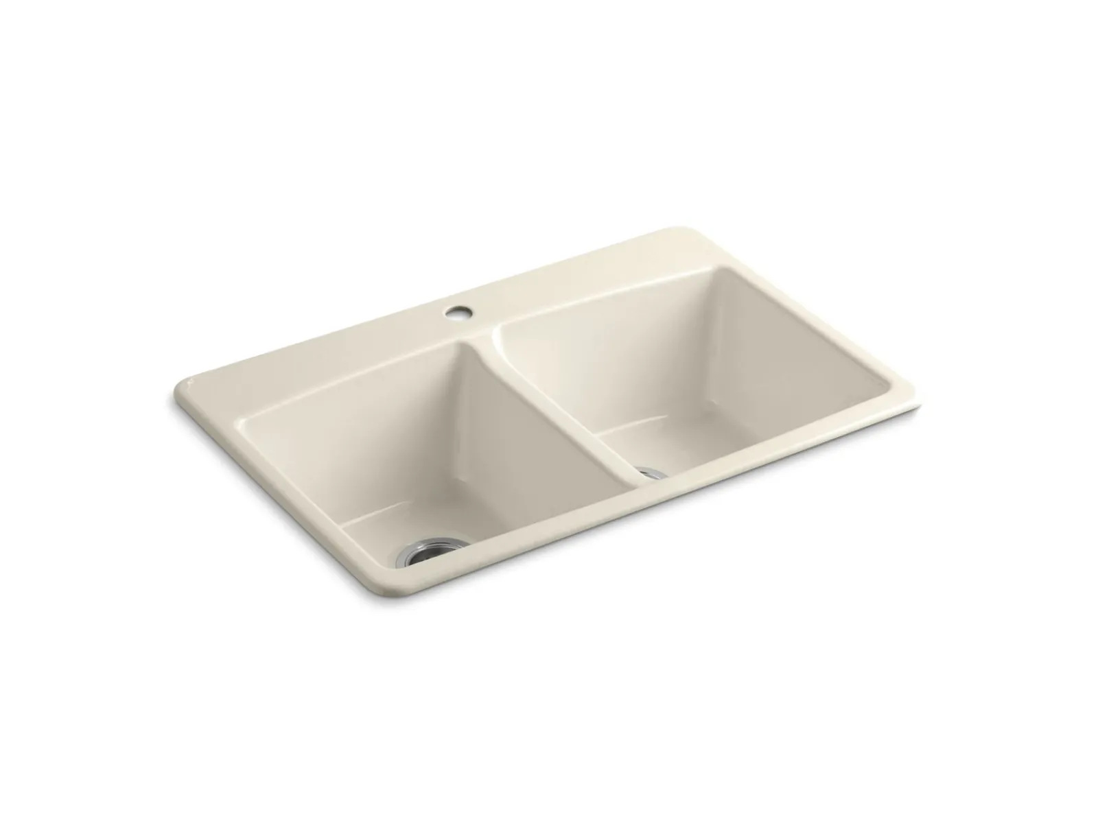 33" top-mount double-bowl kitchen sink^Kohler New